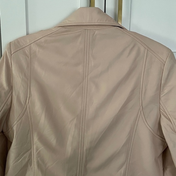 Lamarque Donna Leather Biker Jacket in Ballet Pink Size XL - Picture 12 of 16